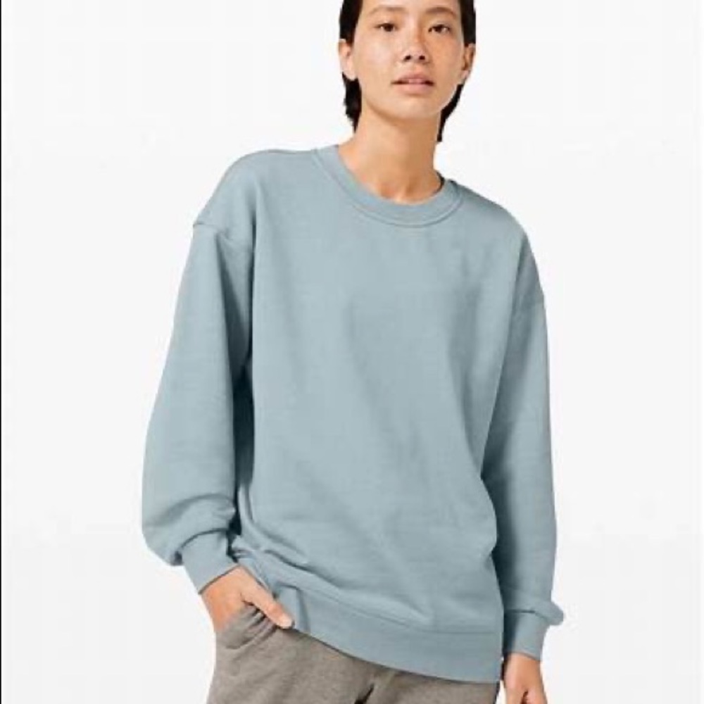 NWOT Lululemon Perfectly Oversized Crew Cotton Terry Blue Cast 10